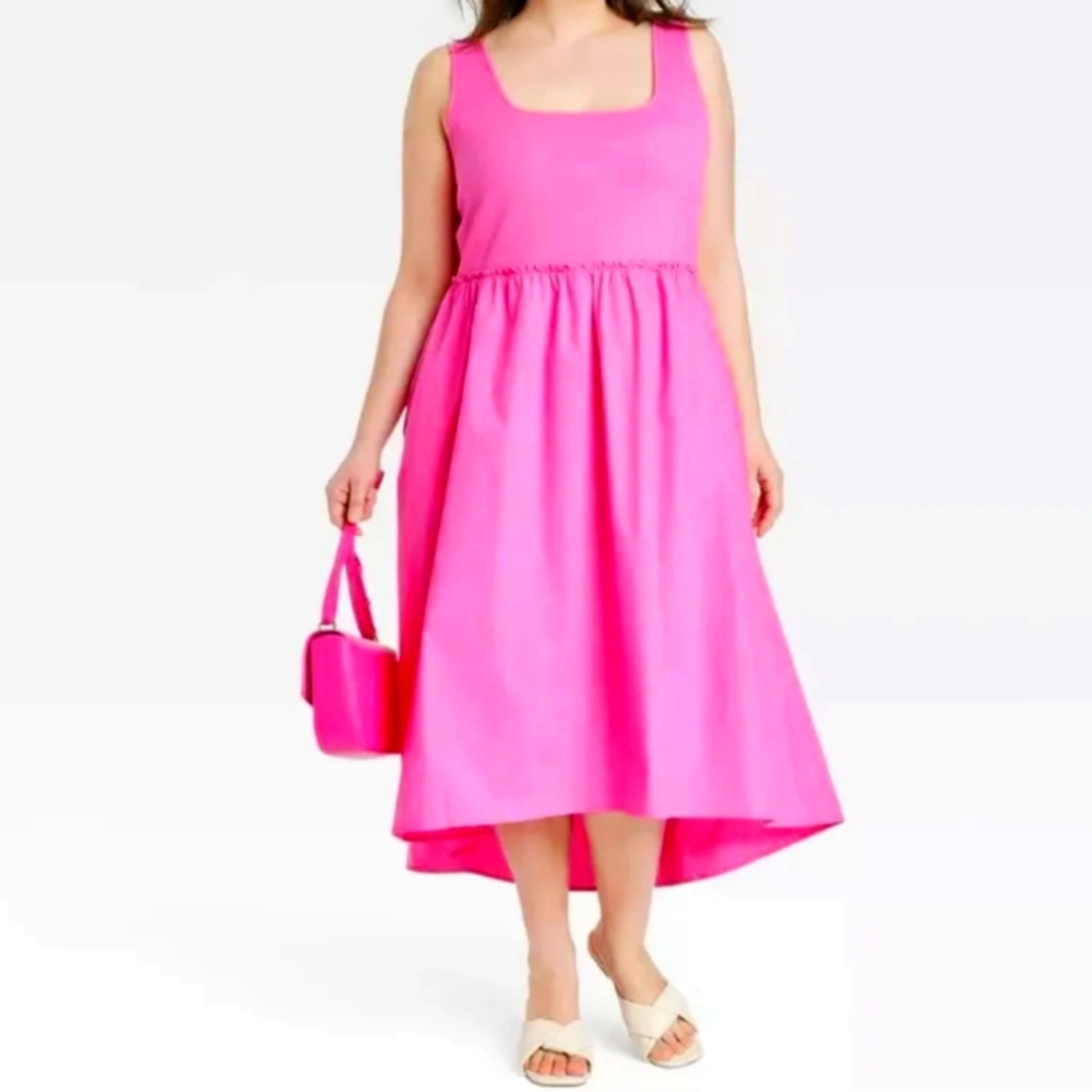 A New Day Women's Midi Ballet Dresswith Pockets Pink - Picture 3 of 9